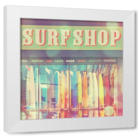 Seaside Summer White Modern Wood Framed Art Print by Soffia, Myan