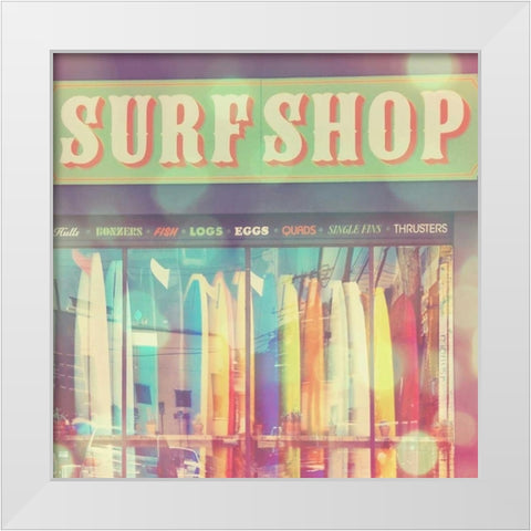 Seaside Summer White Modern Wood Framed Art Print by Soffia, Myan