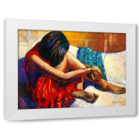 Repose White Modern Wood Framed Art Print by Stewart, Monica