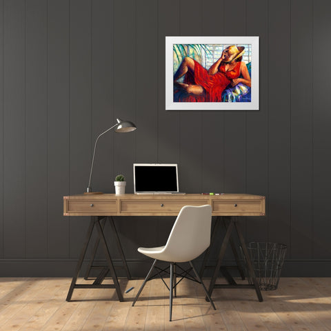 Chilling White Modern Wood Framed Art Print by Stewart, Monica