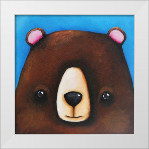 The Black Bear White Modern Wood Framed Art Print by Stewart, Lucia