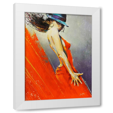 Rubi White Modern Wood Framed Art Print by Staples, Colin John