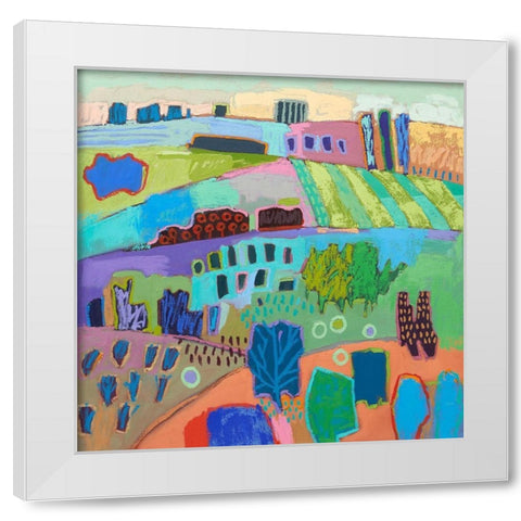 If Happy Was a Landscape White Modern Wood Framed Art Print by Schmidt, Jane