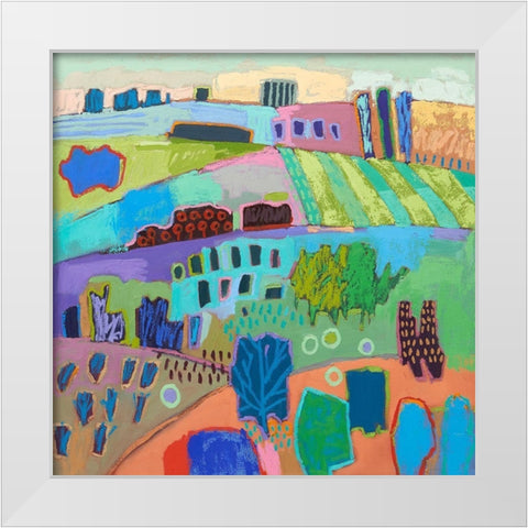 If Happy Was a Landscape White Modern Wood Framed Art Print by Schmidt, Jane
