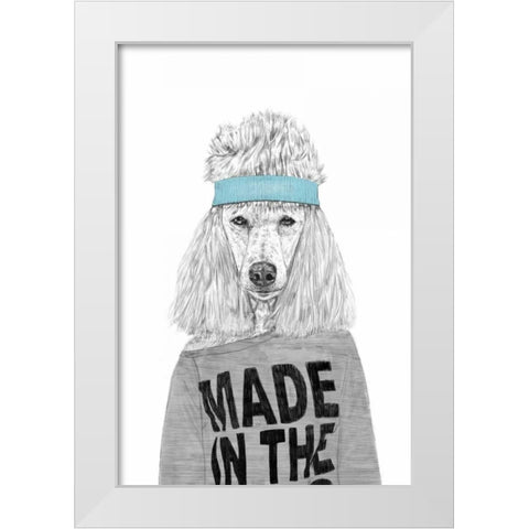 80s Bitch White Modern Wood Framed Art Print by Solti, Balazs