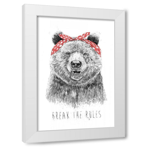 Break The Rules White Modern Wood Framed Art Print by Solti, Balazs