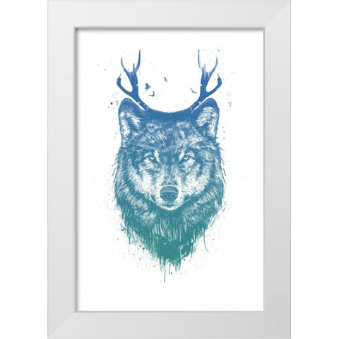 Im Your Deer White Modern Wood Framed Art Print by Solti, Balazs