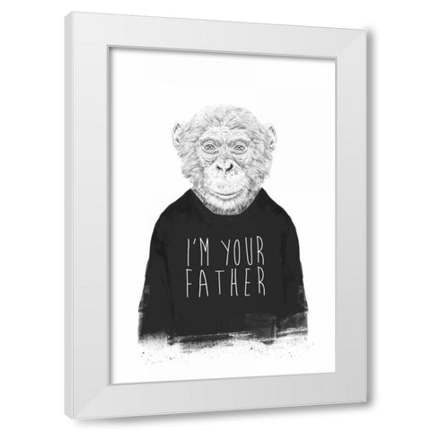 Im Your Father White Modern Wood Framed Art Print by Solti, Balazs