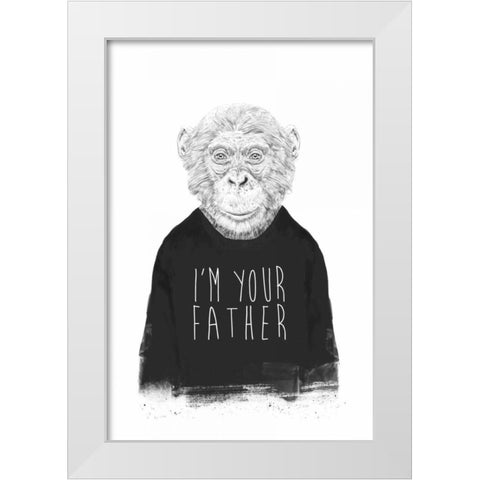 Im Your Father White Modern Wood Framed Art Print by Solti, Balazs