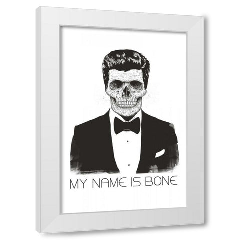 My Name is Bone White Modern Wood Framed Art Print by Solti, Balazs