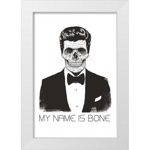 My Name is Bone White Modern Wood Framed Art Print by Solti, Balazs