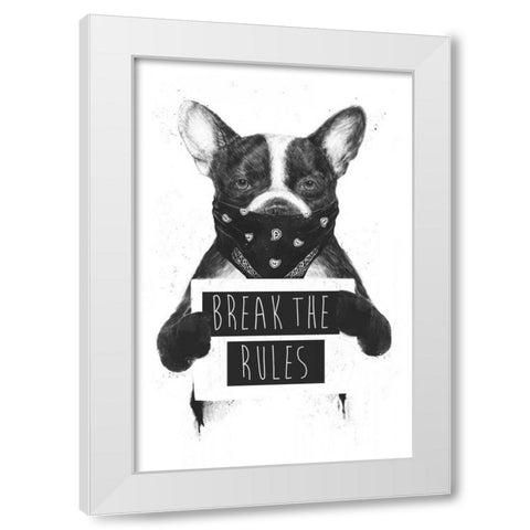 Rebel Dog White Modern Wood Framed Art Print by Solti, Balazs