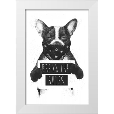 Rebel Dog White Modern Wood Framed Art Print by Solti, Balazs