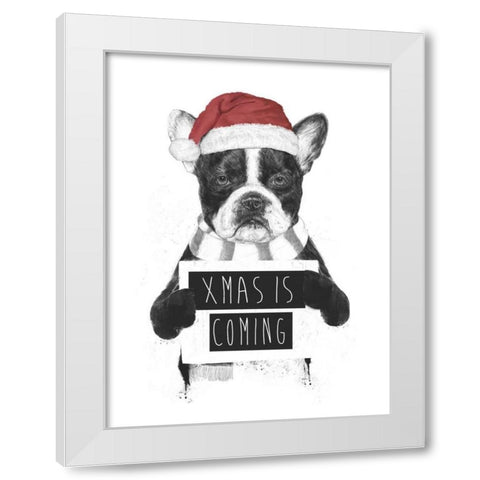 Xmas is Coming White Modern Wood Framed Art Print by Solti, Balazs