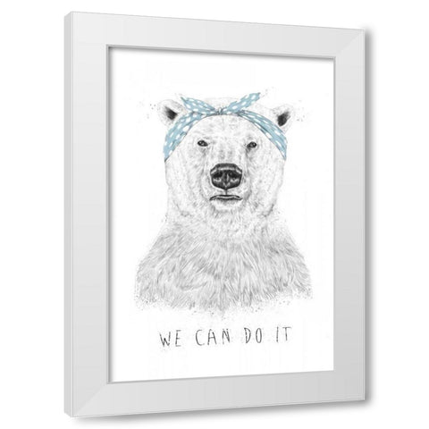 We Can Do It White Modern Wood Framed Art Print by Solti, Balazs