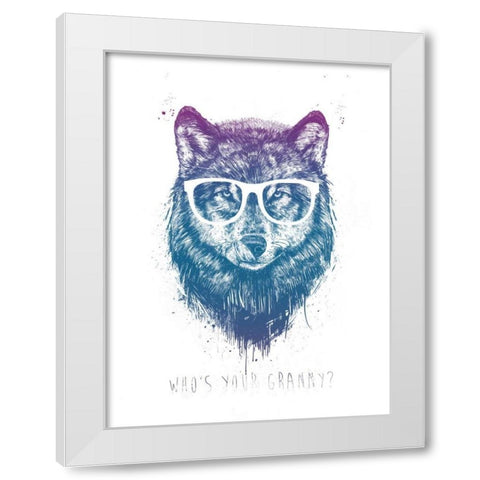 Whos Your Granny White Modern Wood Framed Art Print by Solti, Balazs