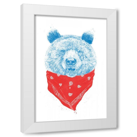 Wild Bear White Modern Wood Framed Art Print by Solti, Balazs