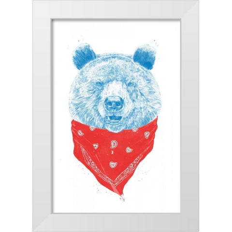 Wild Bear White Modern Wood Framed Art Print by Solti, Balazs