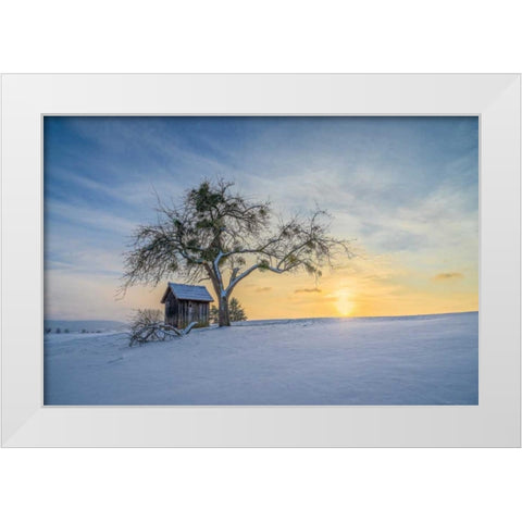 Under The Mistletoe White Modern Wood Framed Art Print by Schneidersmann, Anne