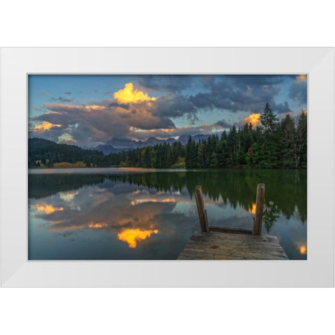 Late Swim White Modern Wood Framed Art Print by Schneidersmann, Anne
