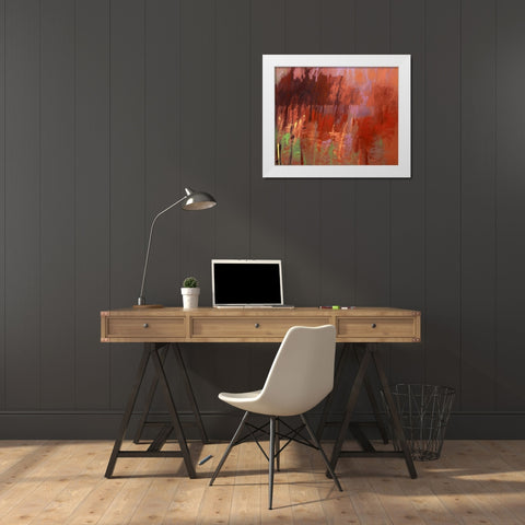 Once Autumn White Modern Wood Framed Art Print by Schmidt, Jane
