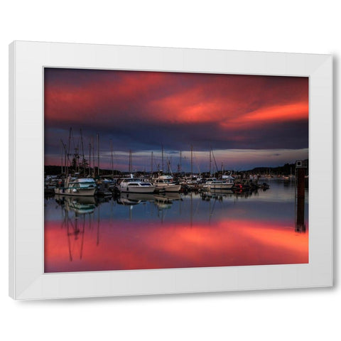 Ganges Harbor Sunset White Modern Wood Framed Art Print by Severn, Shawn/Corinne
