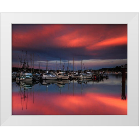 Ganges Harbor Sunset White Modern Wood Framed Art Print by Severn, Shawn/Corinne