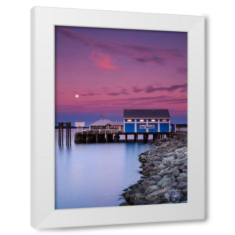 Moon over Sidney Fish Market White Modern Wood Framed Art Print by Severn, Shawn/Corinne