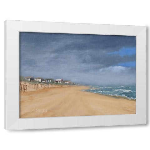 Beach Houses and Surf White Modern Wood Framed Art Print by Stotts, Thomas
