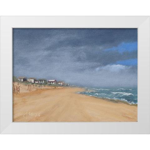 Beach Houses and Surf White Modern Wood Framed Art Print by Stotts, Thomas