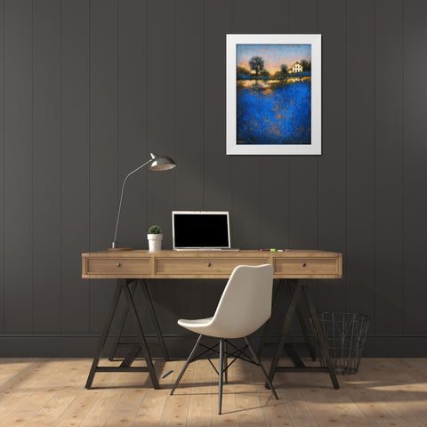 Blue Fields White Modern Wood Framed Art Print by Stotts, Thomas