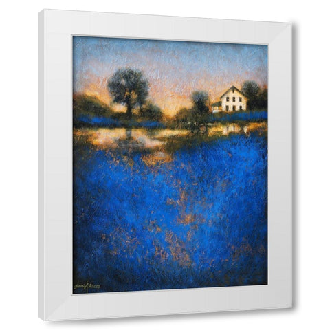 Blue Fields White Modern Wood Framed Art Print by Stotts, Thomas