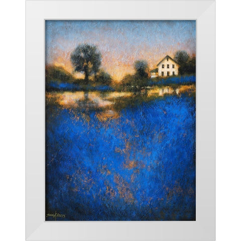 Blue Fields White Modern Wood Framed Art Print by Stotts, Thomas