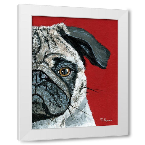 Pug a Boo White Modern Wood Framed Art Print by Symons, Melissa
