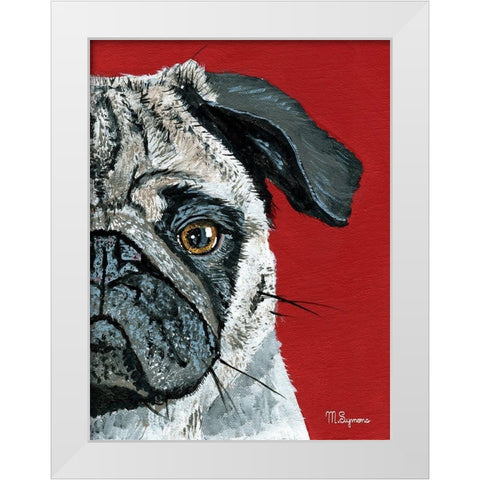 Pug a Boo White Modern Wood Framed Art Print by Symons, Melissa