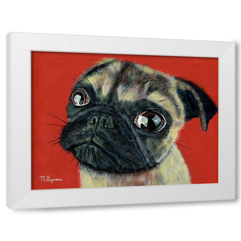 Pugly White Modern Wood Framed Art Print by Symons, Melissa