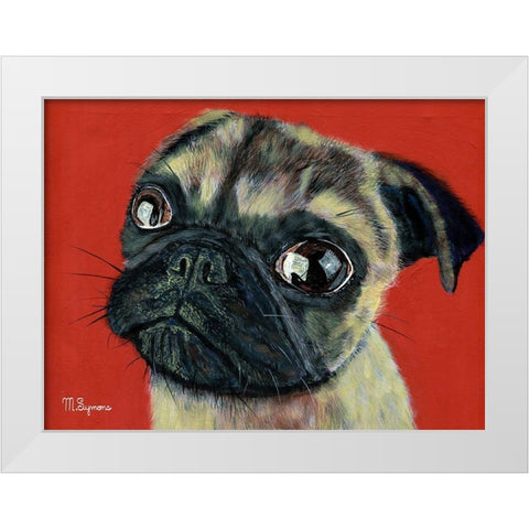 Pugly White Modern Wood Framed Art Print by Symons, Melissa