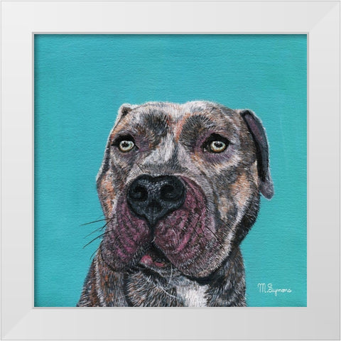 Good Boy White Modern Wood Framed Art Print by Symons, Melissa