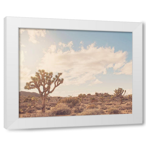 Sunshine and Joshua Trees White Modern Wood Framed Art Print by Soffia, Myan
