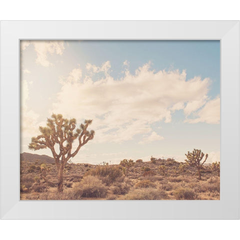Sunshine and Joshua Trees White Modern Wood Framed Art Print by Soffia, Myan