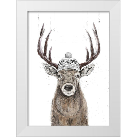 Lets Go Outside White Modern Wood Framed Art Print by Solti, Balazs