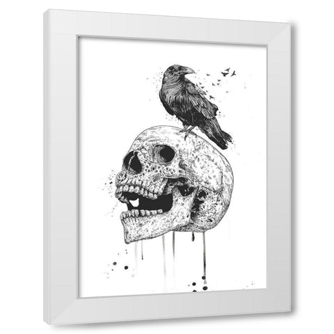New Skull White Modern Wood Framed Art Print by Solti, Balazs