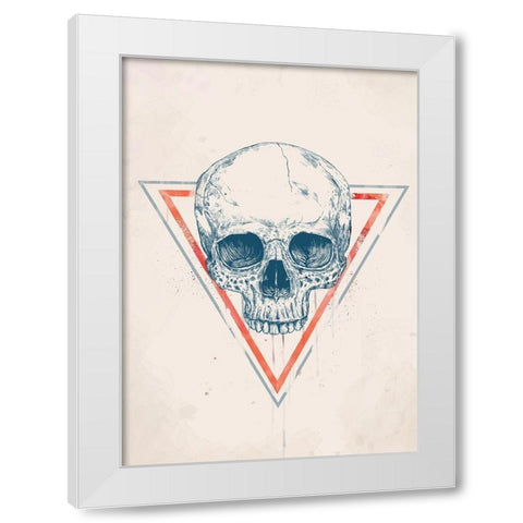 Skull in Triangle No. 2 White Modern Wood Framed Art Print by Solti, Balazs