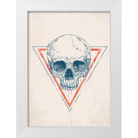 Skull in Triangle No. 2 White Modern Wood Framed Art Print by Solti, Balazs