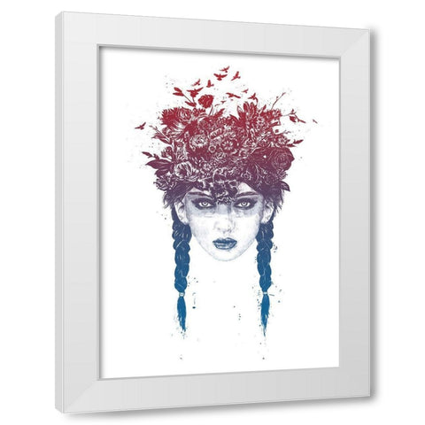 Summer Queen No. 2 White Modern Wood Framed Art Print by Solti, Balazs
