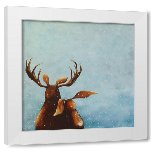 Friends White Modern Wood Framed Art Print by Stewart, Lucia