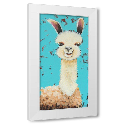 Llama Sue White Modern Wood Framed Art Print by Stewart, Lucia
