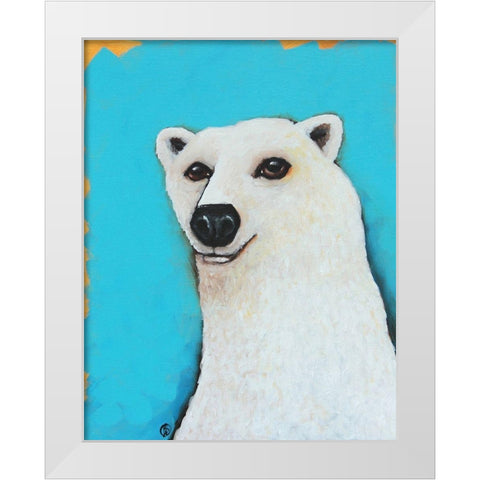 The Cute Polar Bear White Modern Wood Framed Art Print by Stewart, Lucia