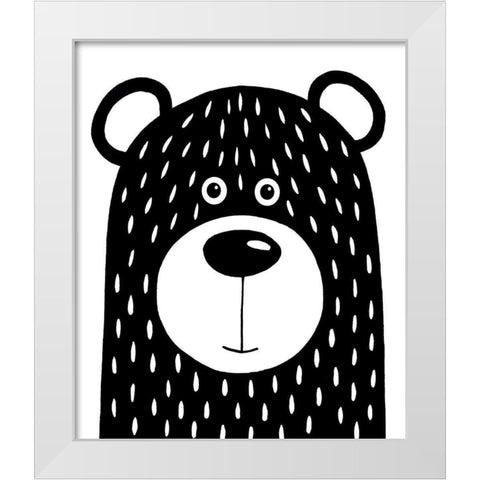 Vanilla Bear White Modern Wood Framed Art Print by Stewart, Lucia