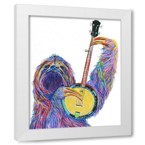 Slow Banjo White Modern Wood Framed Art Print by Symons, Melissa
